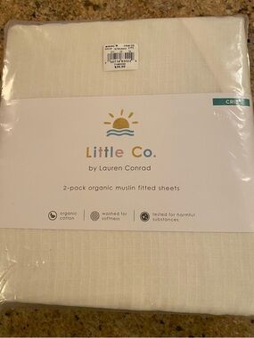 Little Co. by Lauren Conrad Organic Muslin Fitted Crib Sheet - White (2-Pack)